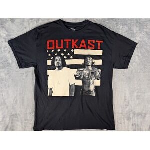 OutKast Stankonia American Flag Graphic Hip Hop Rap T-Shirt Black Men's Large